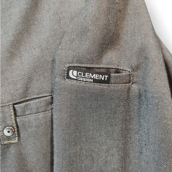 Clement Design Yuma Denim Chef Coat Jacket Long Sleeve Shirt Mens 5 3XL France - Picture 3 of 8